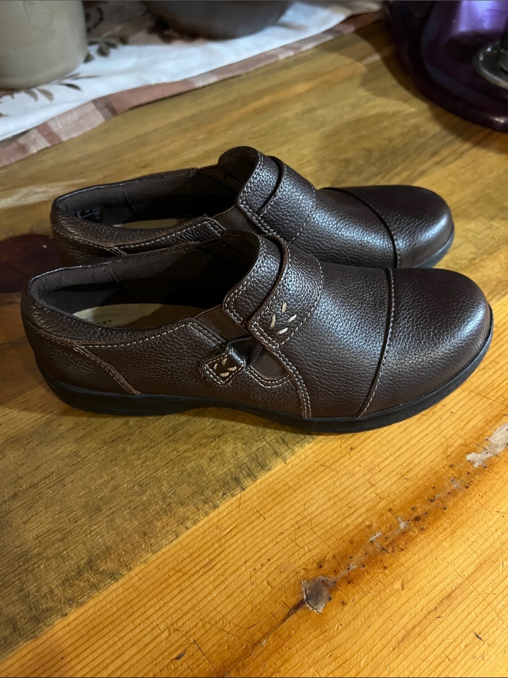 Women’s Clark Cheyn Slip-On Casual Comfort Shoes - Brown Sz 6
